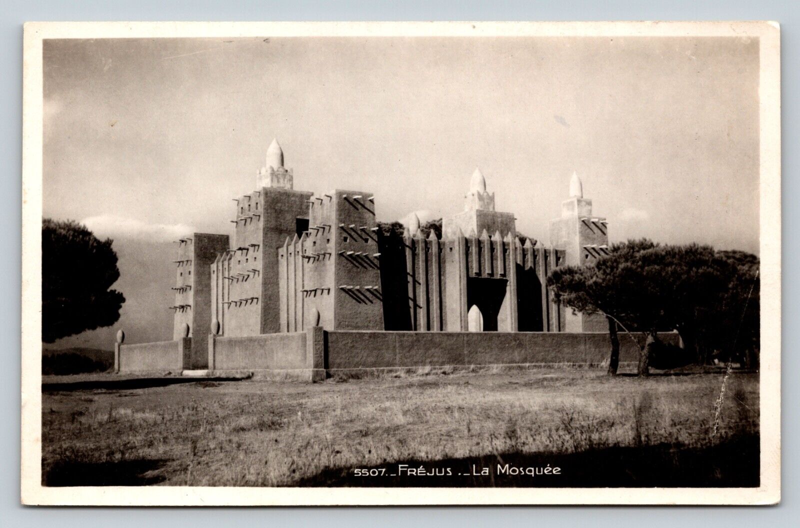 RPPC La Mosquée in Fréjus, France Rare Architectural View VINTAGE Postcard