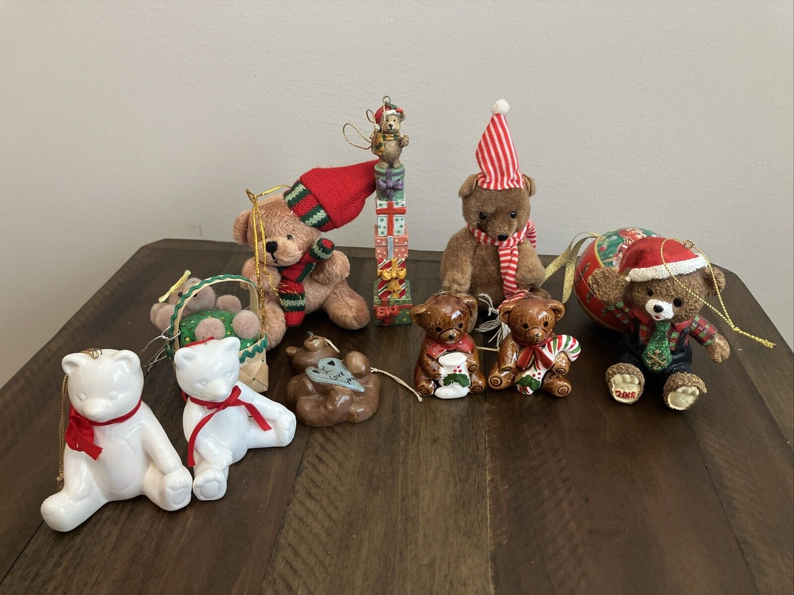 Lot 11 Of Christmas Holiday Bear Ornaments Vintage To Modern Kurt Adler Dept. 56
