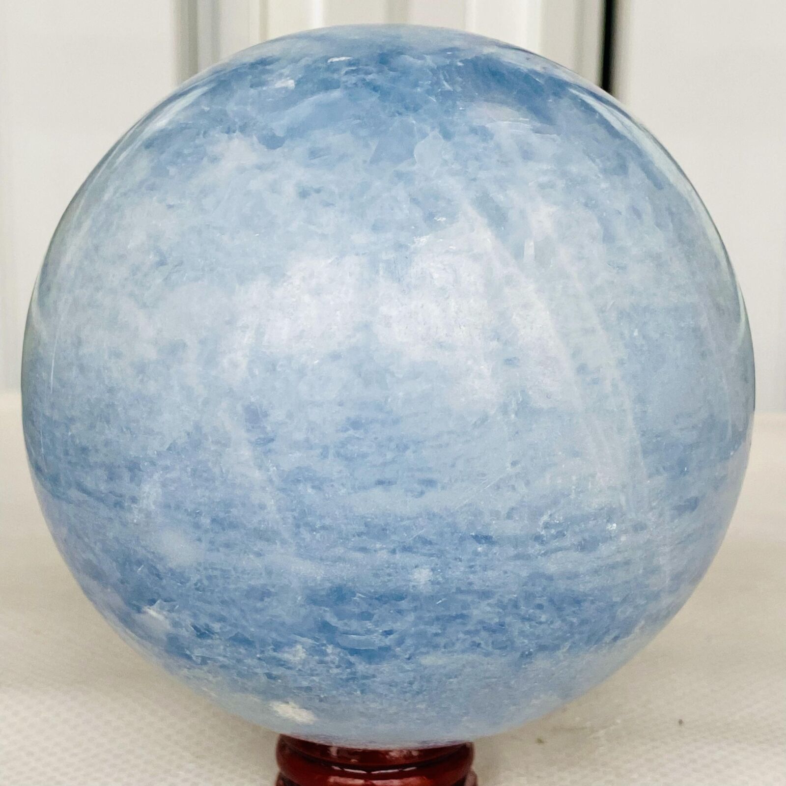 2420g Natural Blue Celestite Crystal Sphere Ball Healing Madagascar