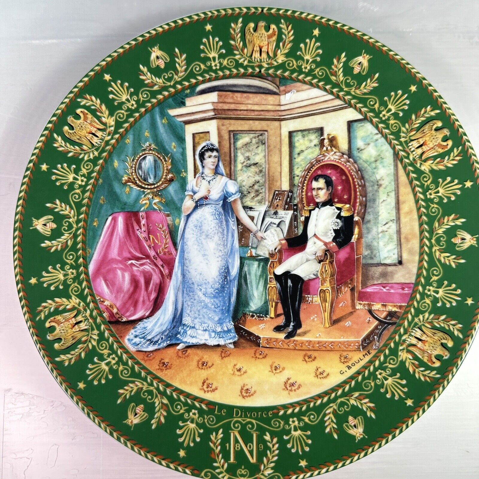 Josephine et Napoleon LE DIVORCE Limoges France 1985 Porcelain Collection Plate 