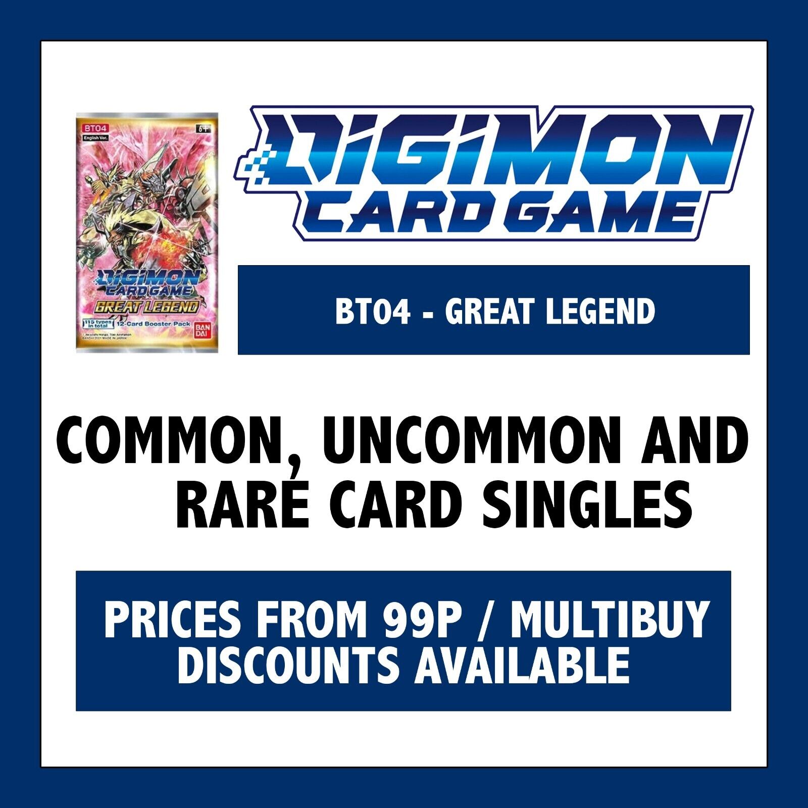 Digimon - BT04 Great Legend - Common, Uncommon, Rare