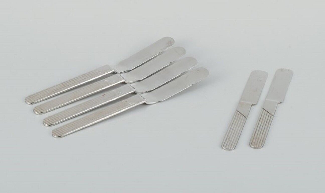 Nils Johan. Modernist cutlery, four fish knives and two butter knives