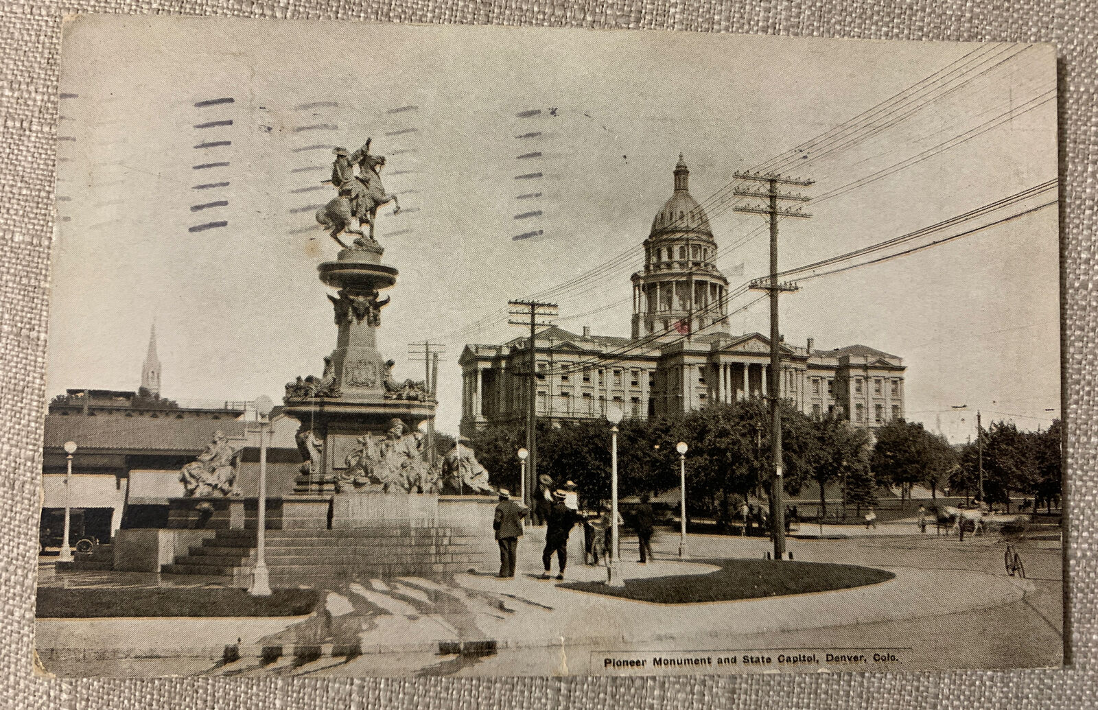 Postcard 1912 Denver Colorado Pioneer Monument & State Capital posted
