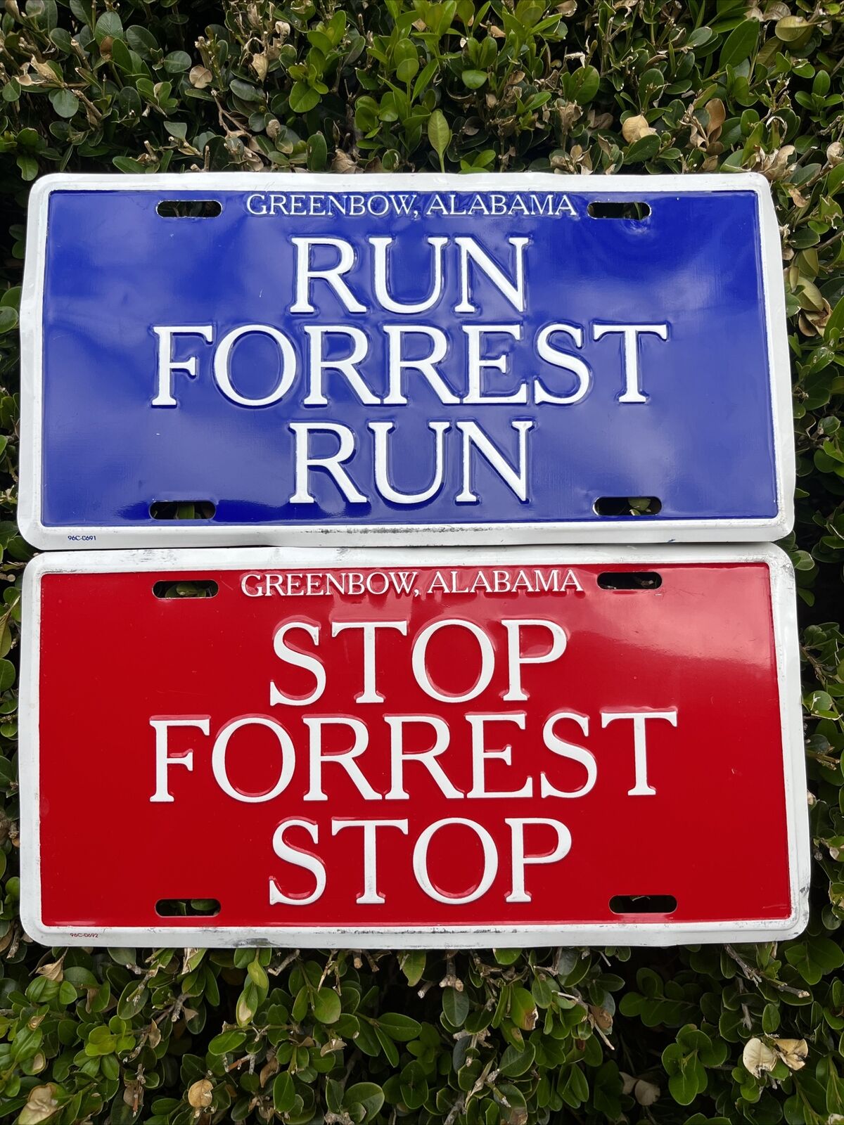 Forrest Gump Run Forrest Run Greenbow Alabama License Plates Stop Forrest Stop