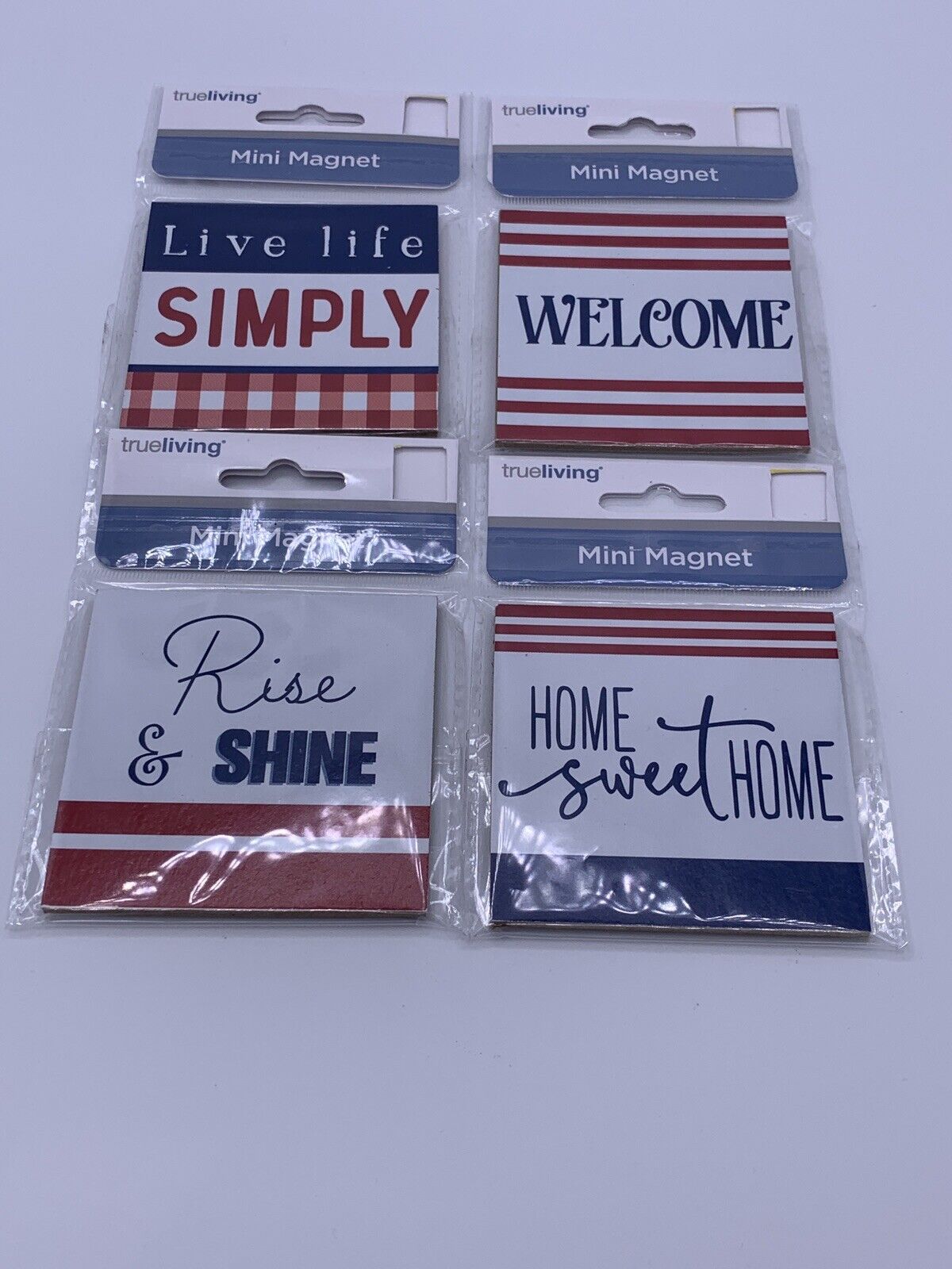 Magnets Refrigerator Welcome Live Life Simply Home Sweet Home Red White Blue