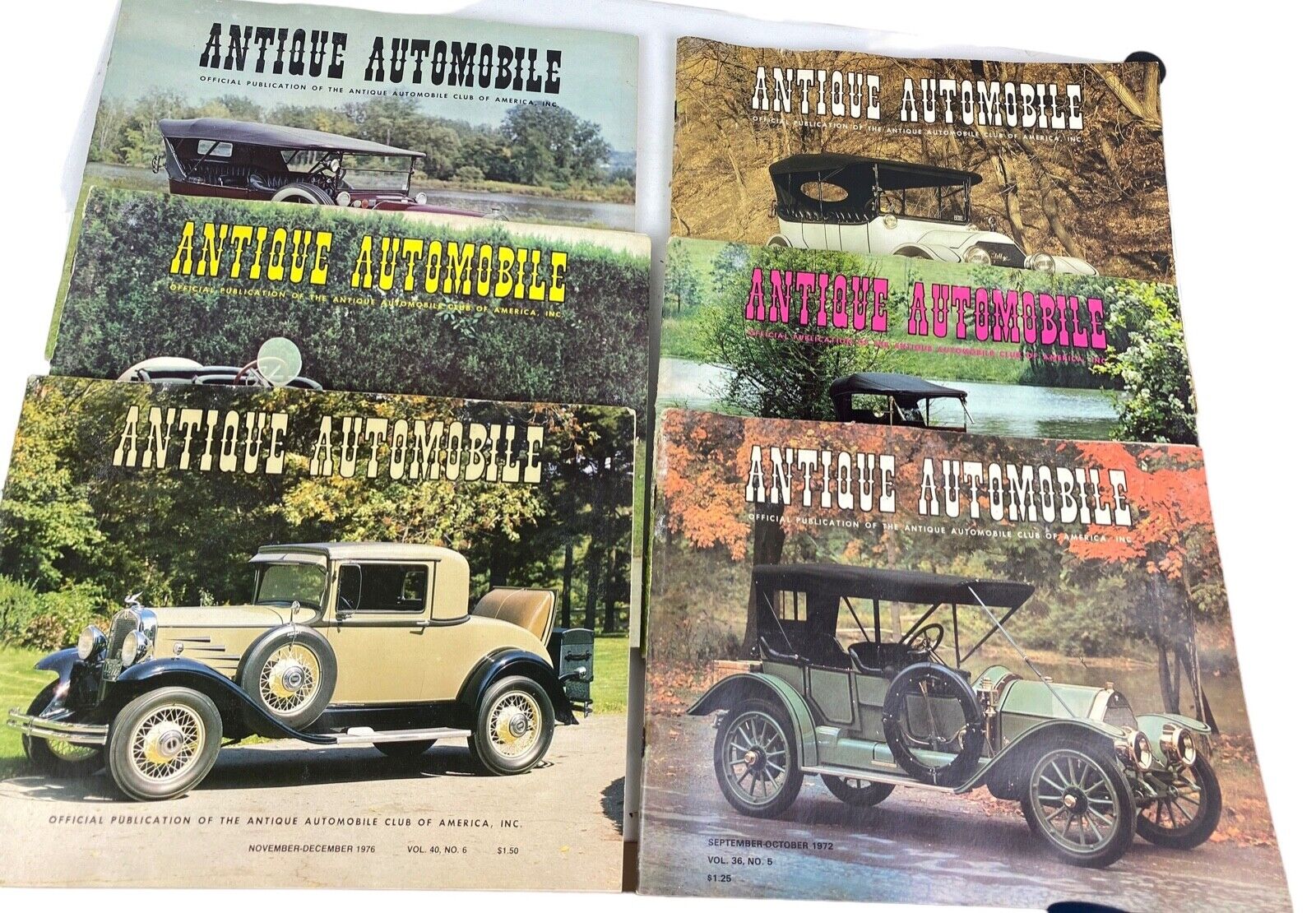 Vintage Antique Automobile Book Group of 6 - 1972,1976, 1977 Paperback
