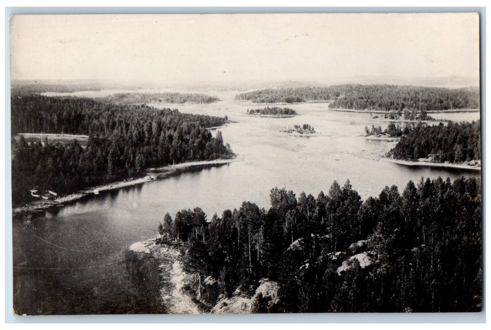 Tammerfors (Tampere) Finland Postcard Forest River Scene 1927 Vintage RPPC Photo