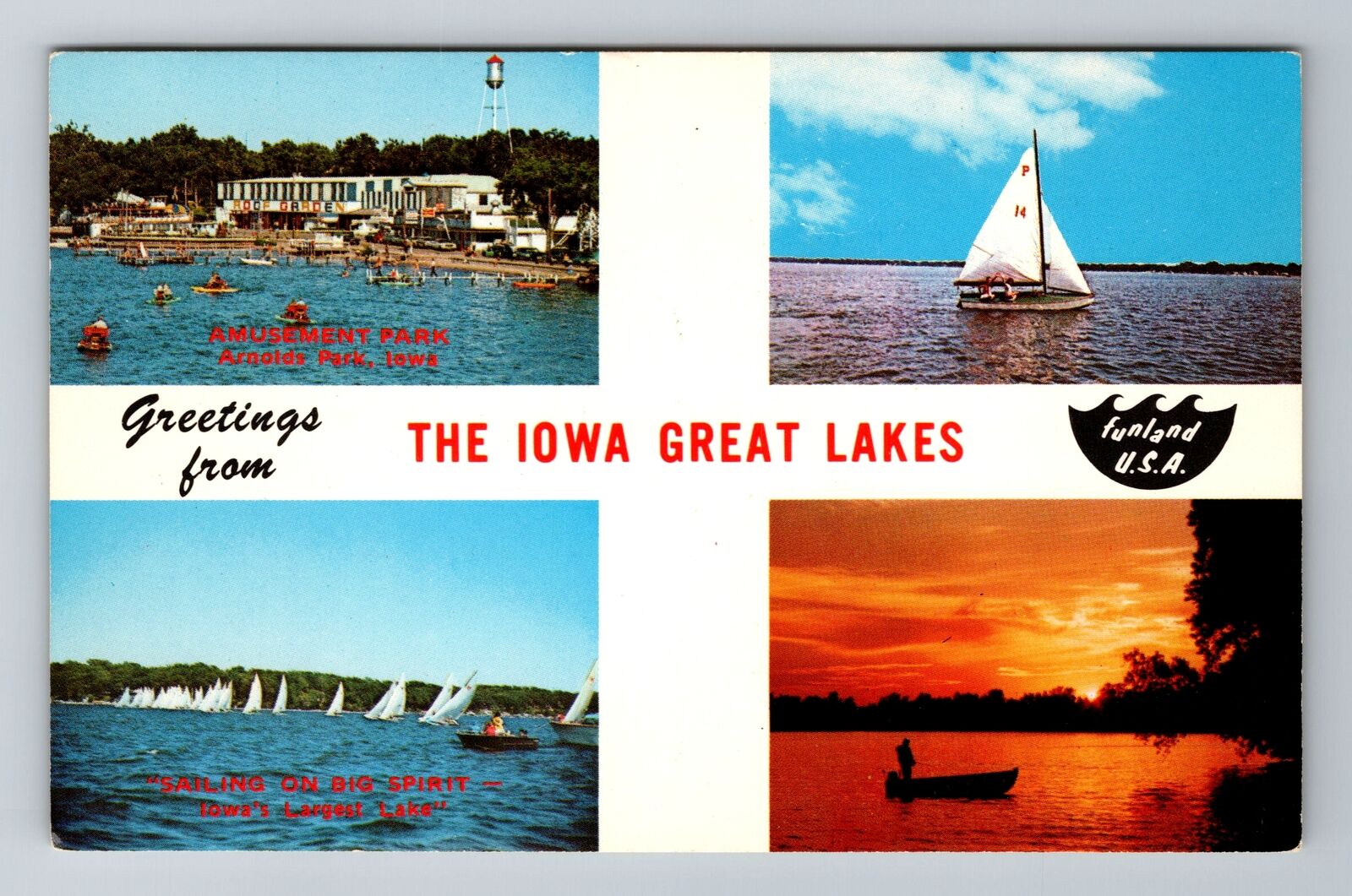 IA-Iowa, General Landmark Greetings, Banner, Antique, Vintage Souvenir Postcard