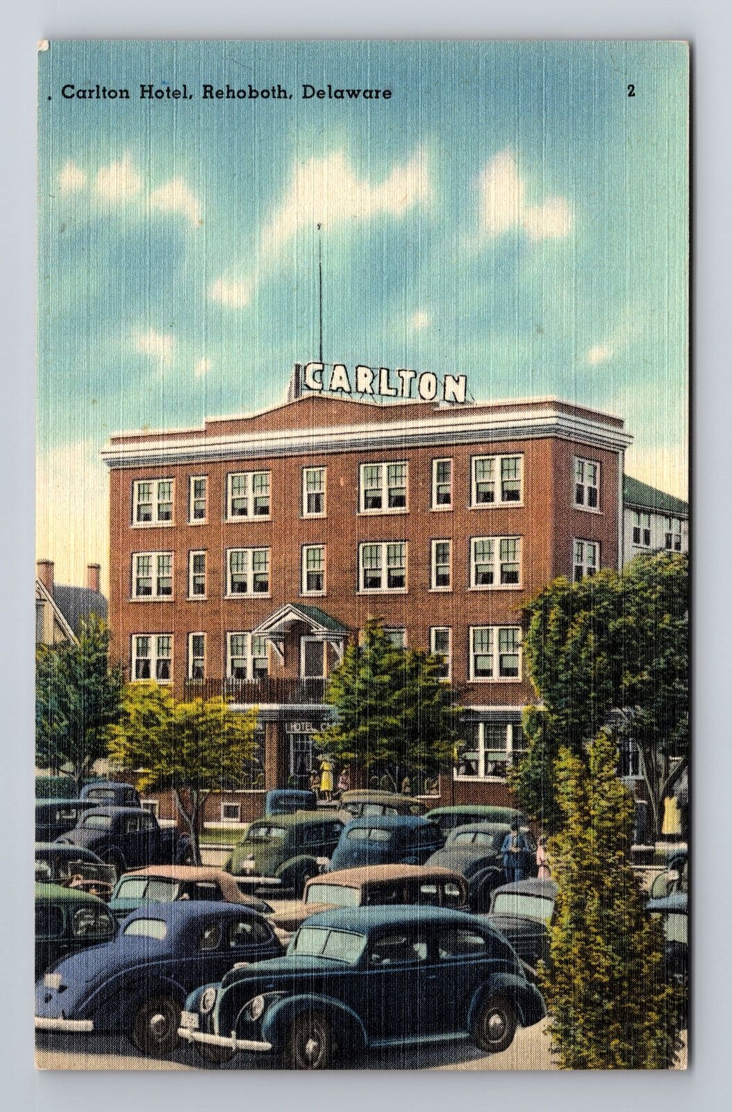 Rehoboth DE-Delaware, Carlton Hotel, Advertising, Vintage Souvenir Postcard