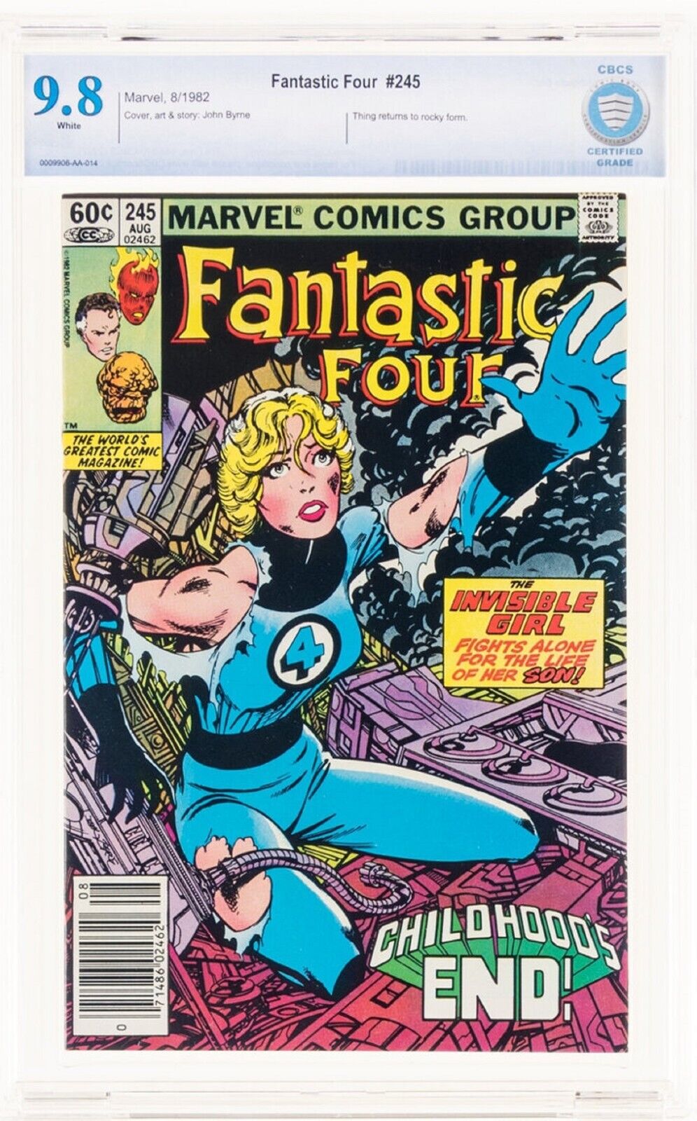 Fantastic Four 245 1982 Marvel CBCS 9.8 NEWSSTAND Variant 1st Richards as Avatar