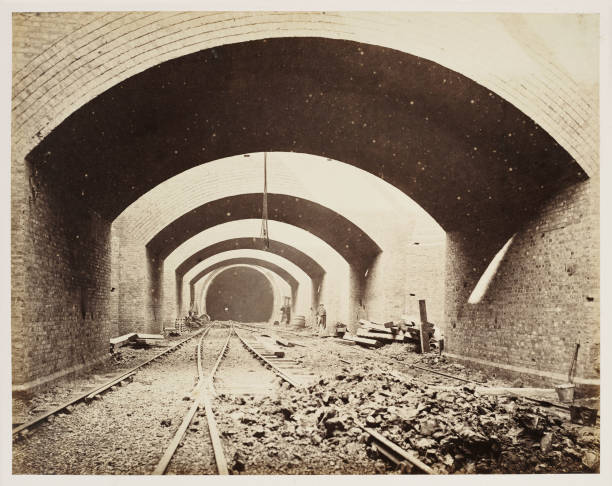 Belsize Tunnel, London, 25 August 1867 Train Old Photo