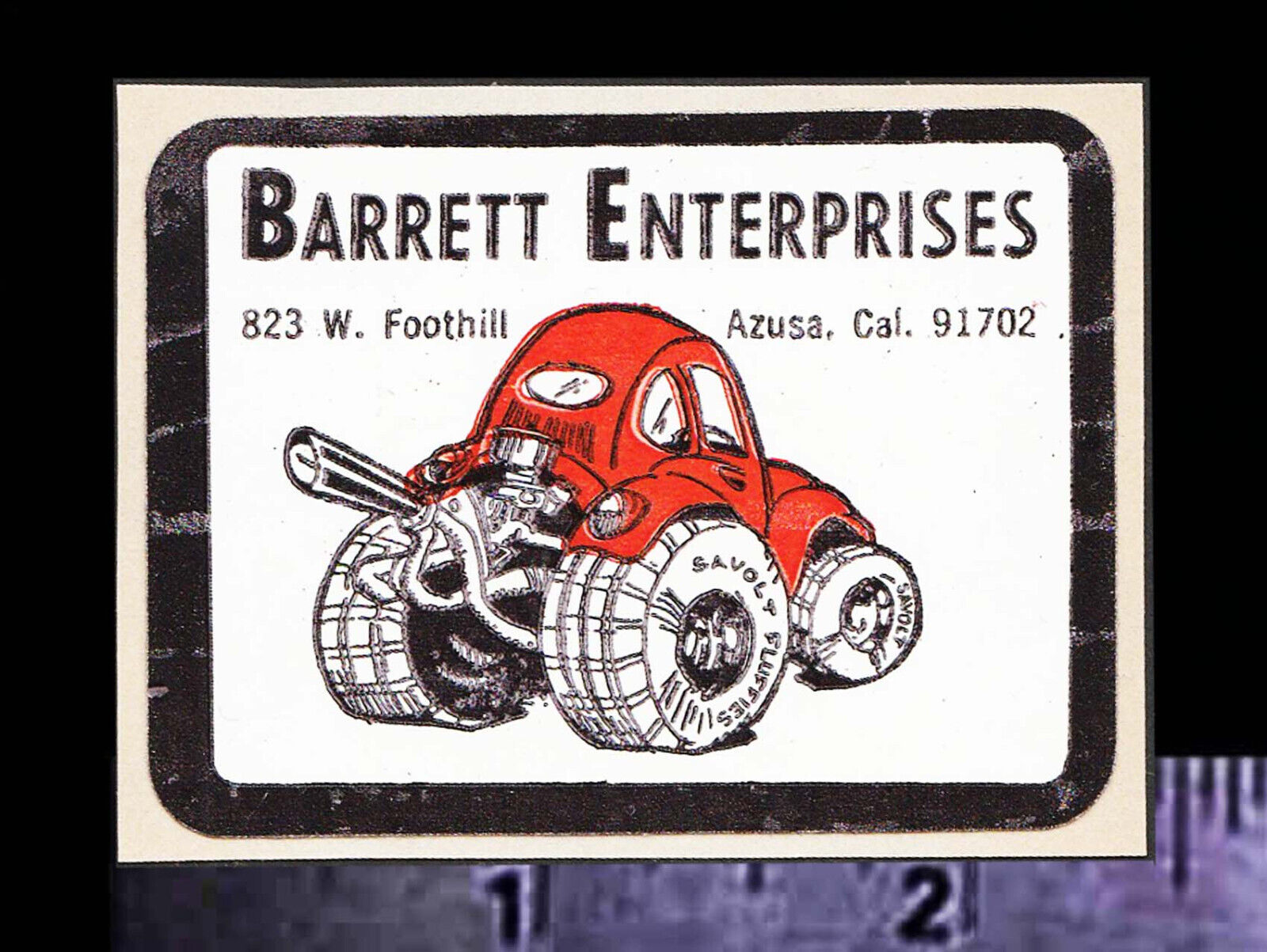 BARRETT Enterprises - Azusa Cal.  Original Vintage 1970\'s Racing Decal/Sticker