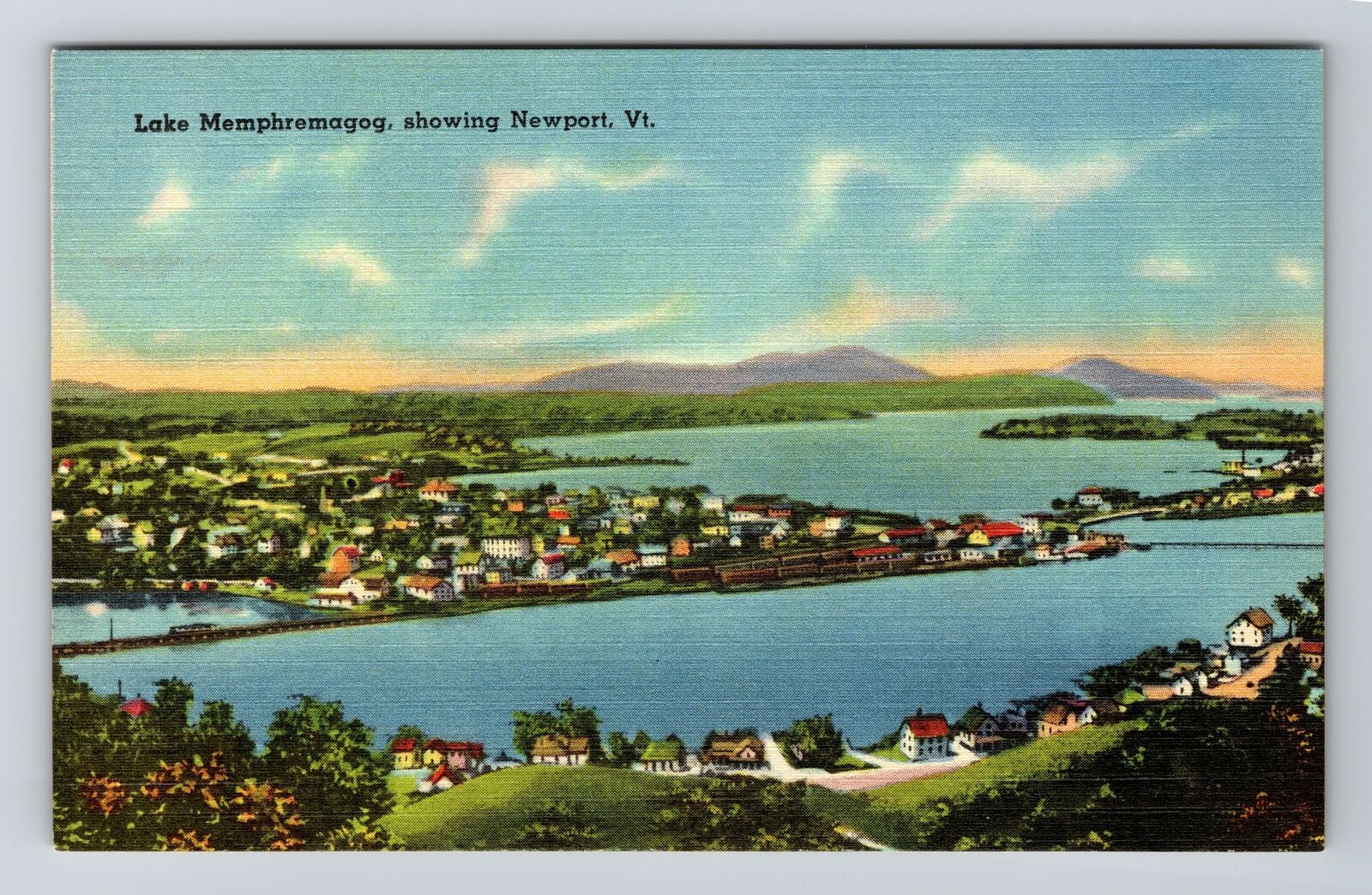 Newport VT-Vermont, Lake Memphremagog, Vintage Postcard