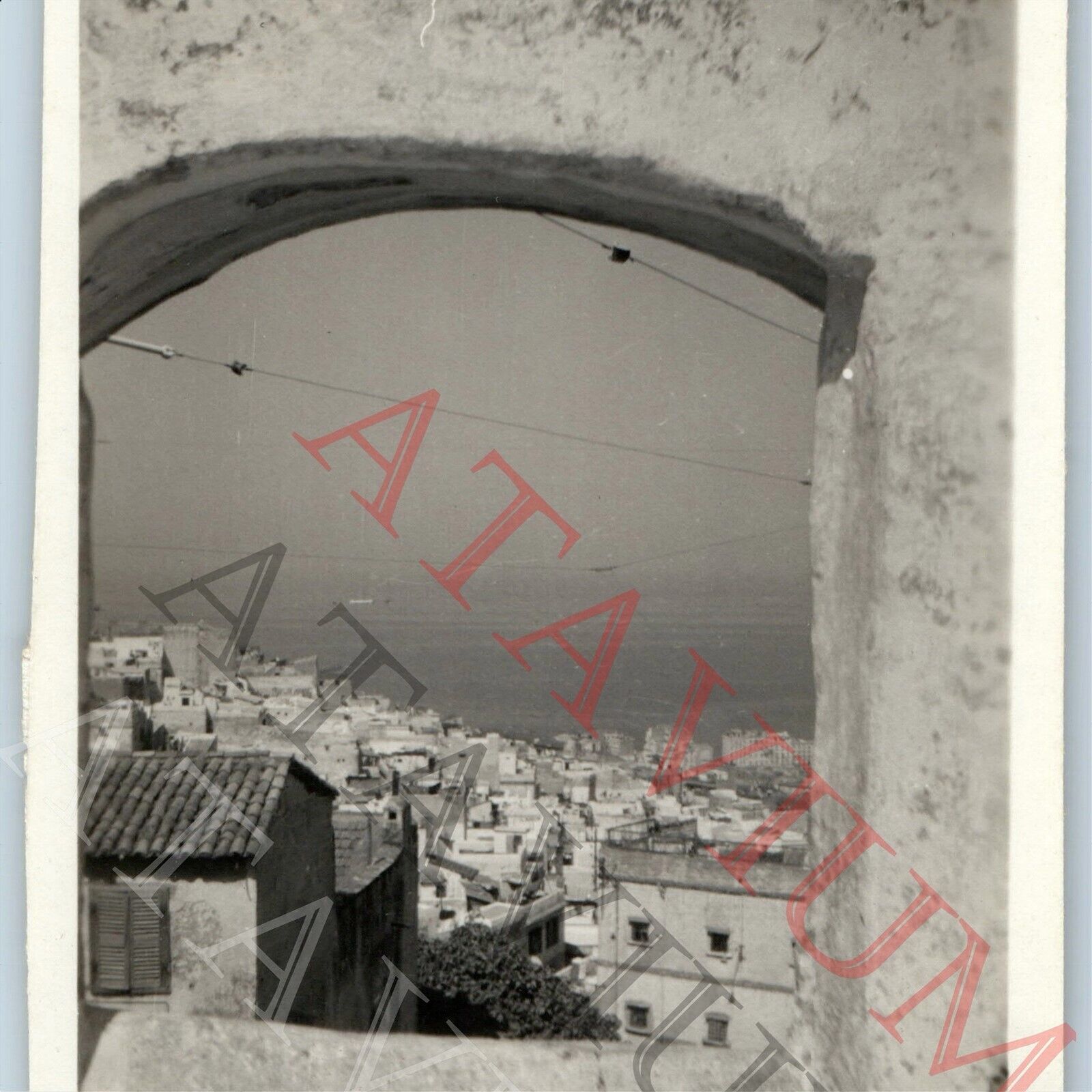 c1930s Algeria Harbor Window Real Photo Snapshot Port of Algiers Vtg City C52