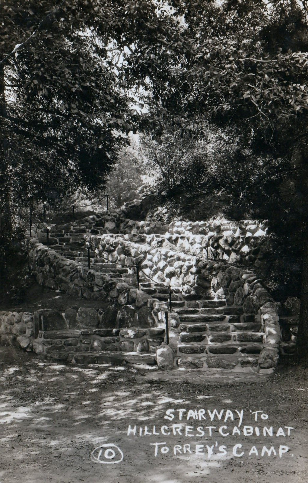 Stairway To Hillcrest Cabin At Torrey\'s Camp RPPC Real Photo Postcard 1929