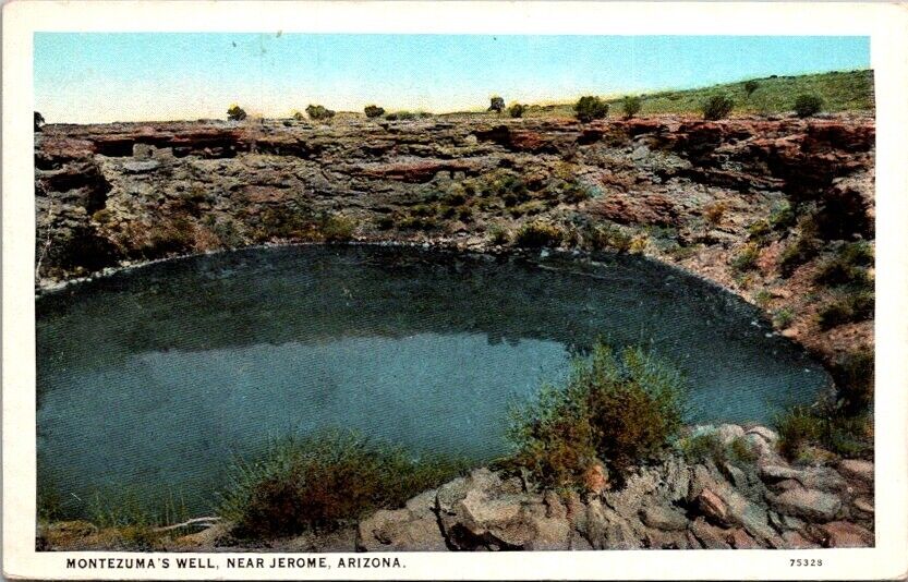 Vintage Postcard Montezuma Well & Cliff Dwellings near Jerome Arizona AZ    7298