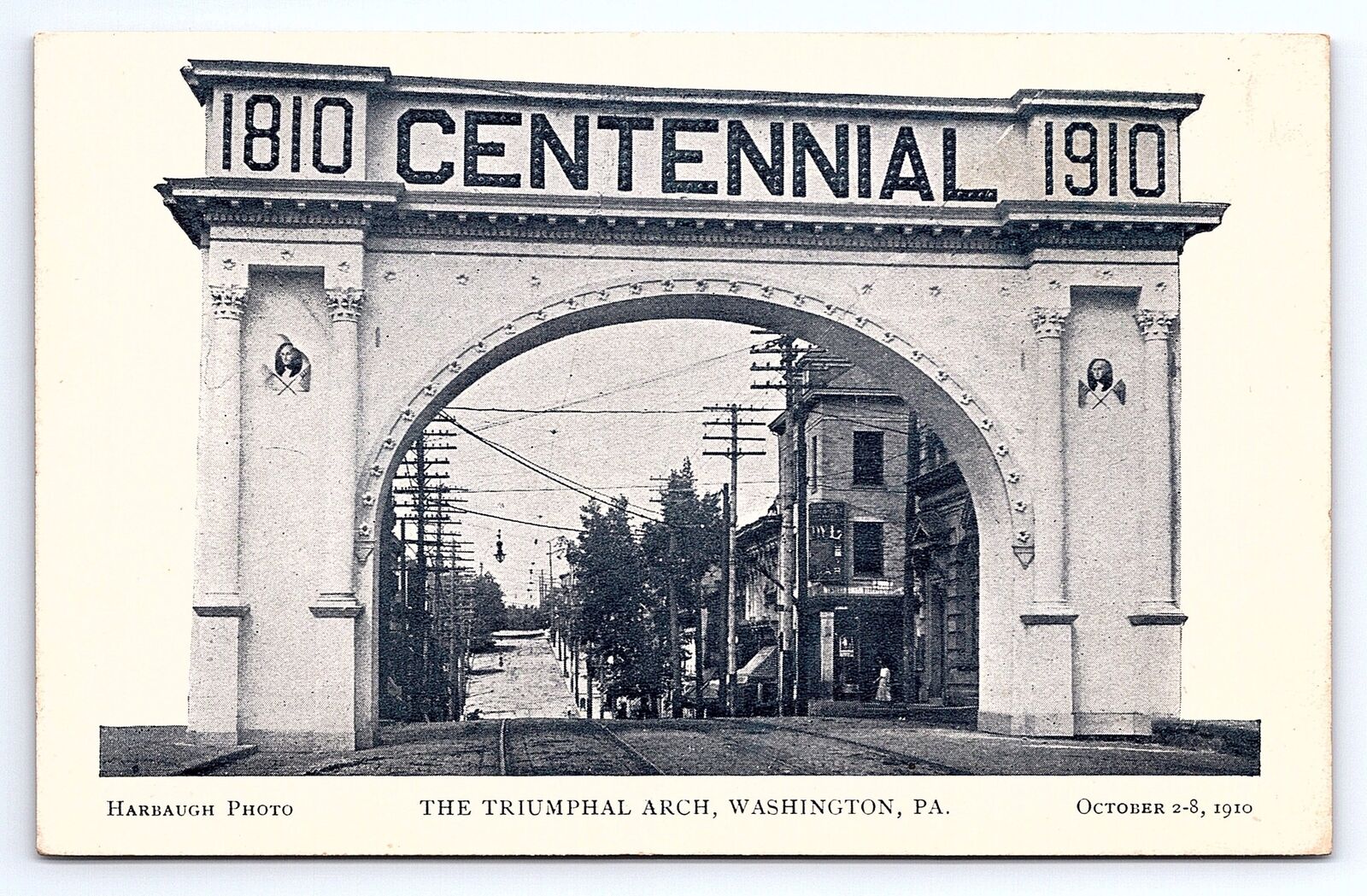 Postcard The Triumphal Arch Washington Pennsylvania Centennial Harbaugh Photo