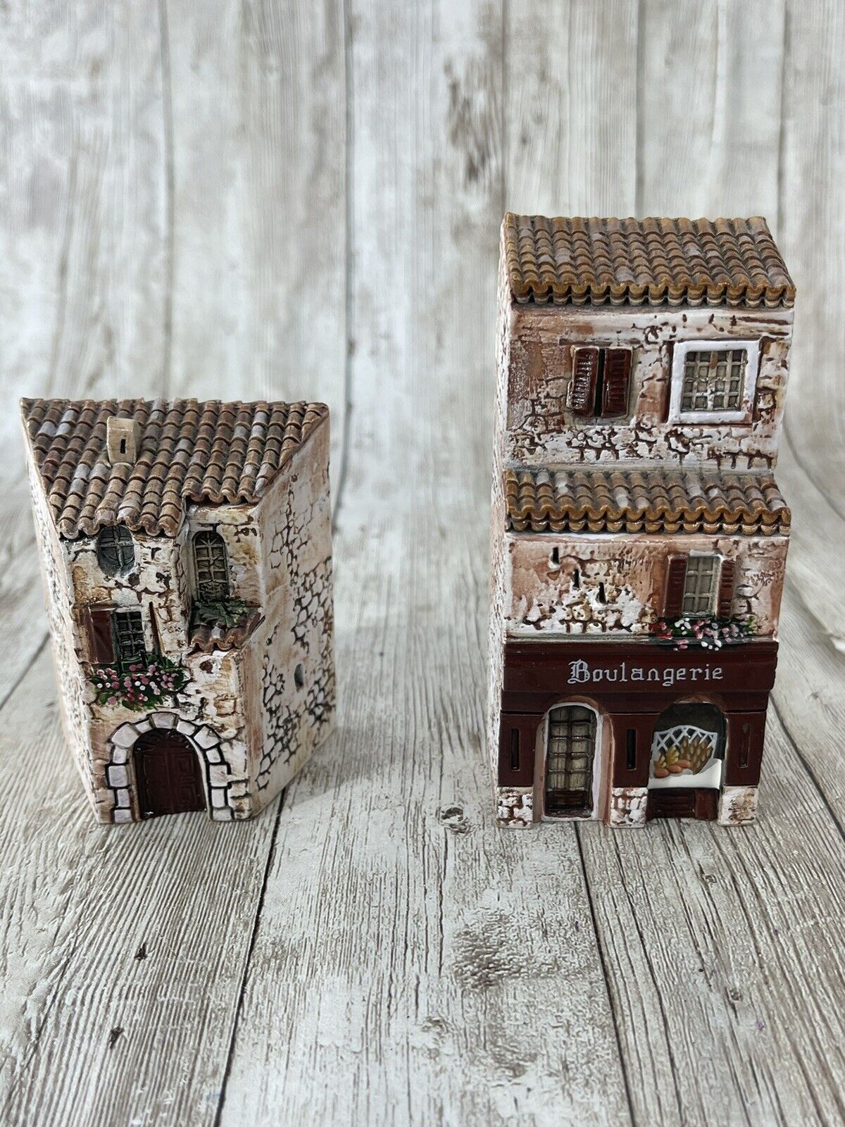 2X Dominique Gault Miniature Ceramic Buildings France House Paris Provence
