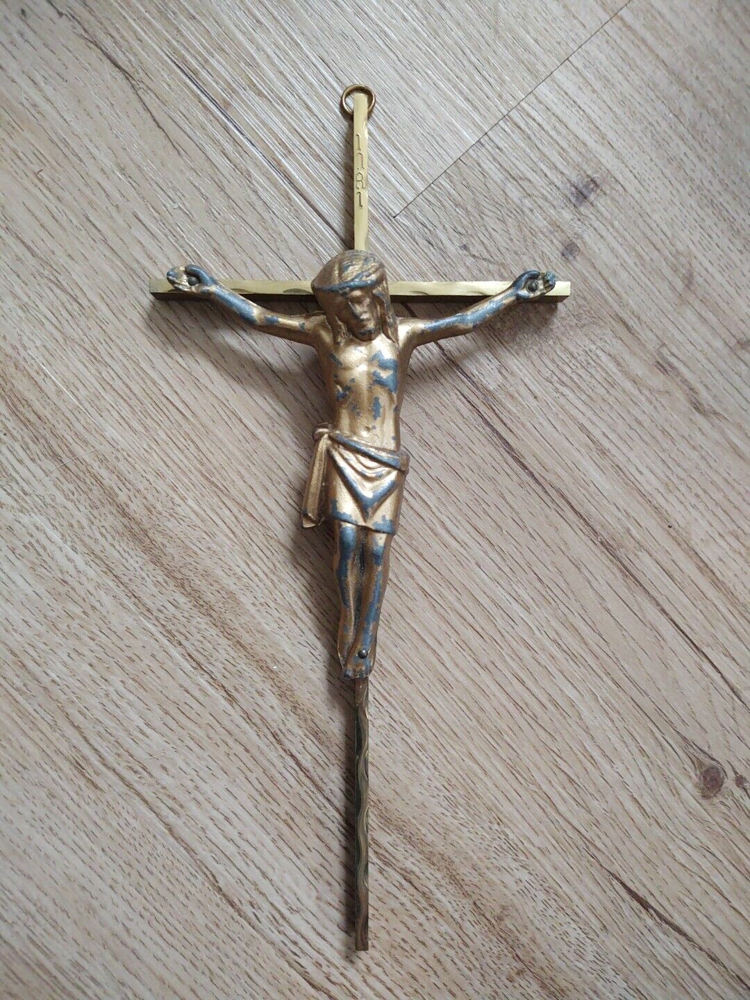 Antique Rare Brass Cross Germany  Crucifix church Jesus Catholic Holy Land 10\