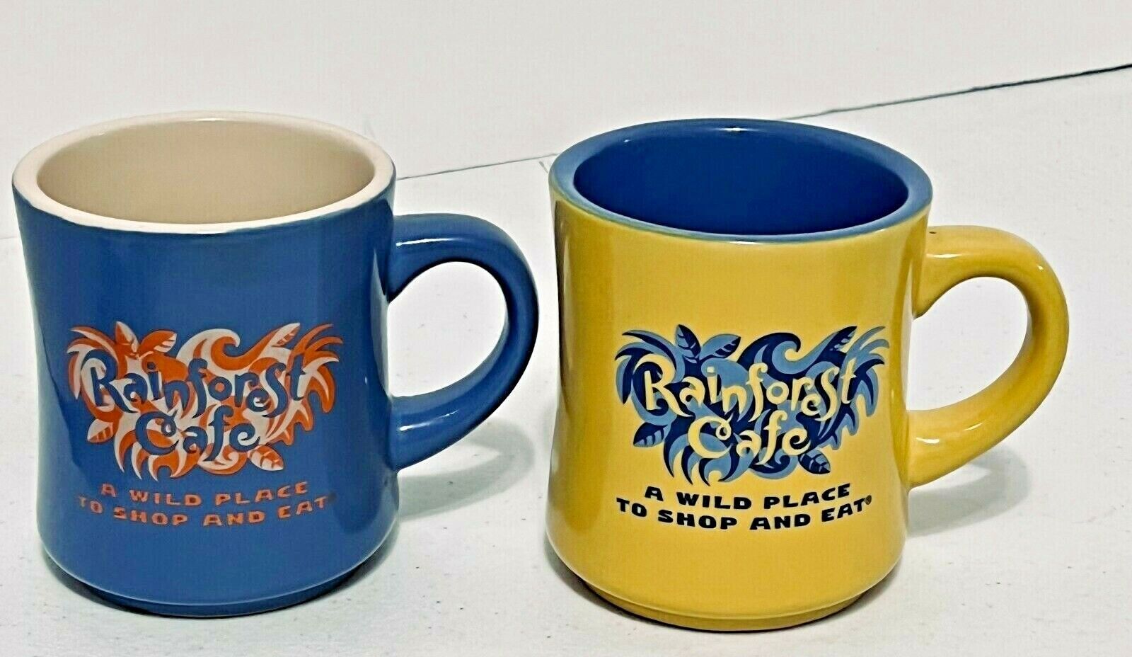 Two Vintage 1999 Rain Forest Cafe Cup Mugs \