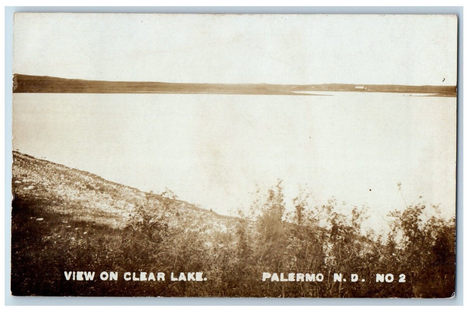 Palermo North Dakota ND Postcard RPPC Photo View On Clear Lake 1908 Antique