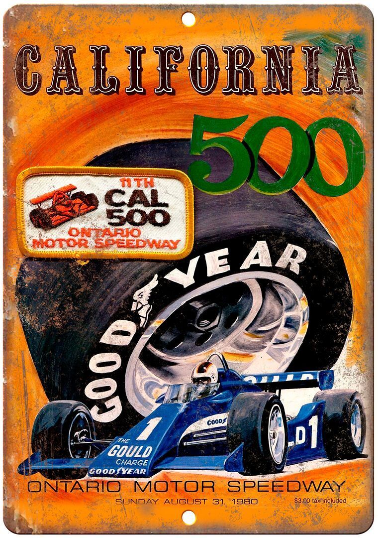 California 500 Ontario Motor Speedway Reproduction Metal Sign A565