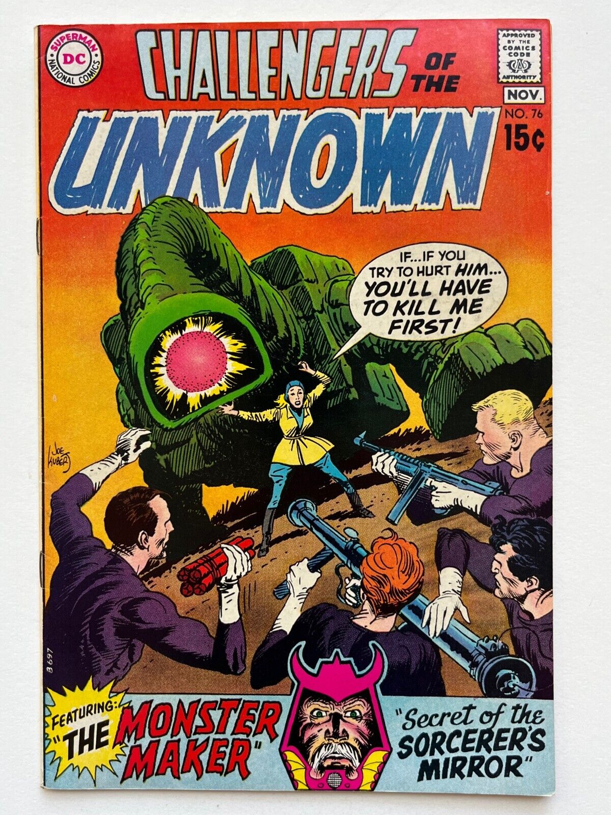 Challengers of the Unknown #76 (1970) Joe Kubert cover Jack Kirby art VF range