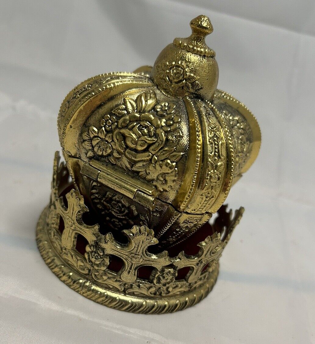Vintage King Crown Jewelry and Music Box. Brass. Good Condition.