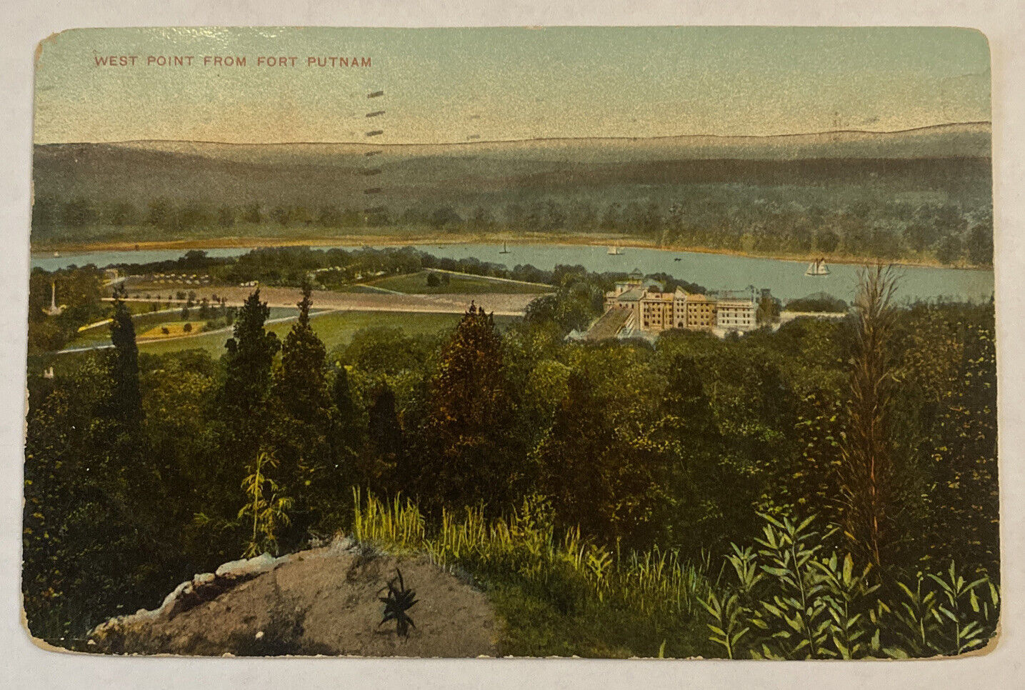 Vintage Postcard, West Point from Putnam, New York, Posted 1910