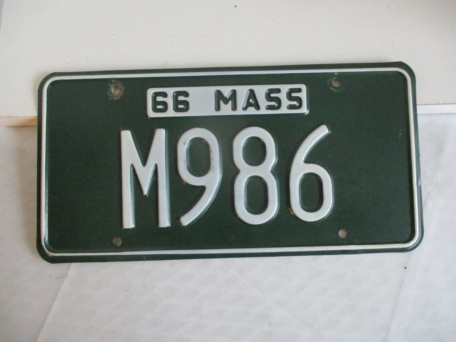 1966 Massachusetts License Plate Tag M986 Municipal
