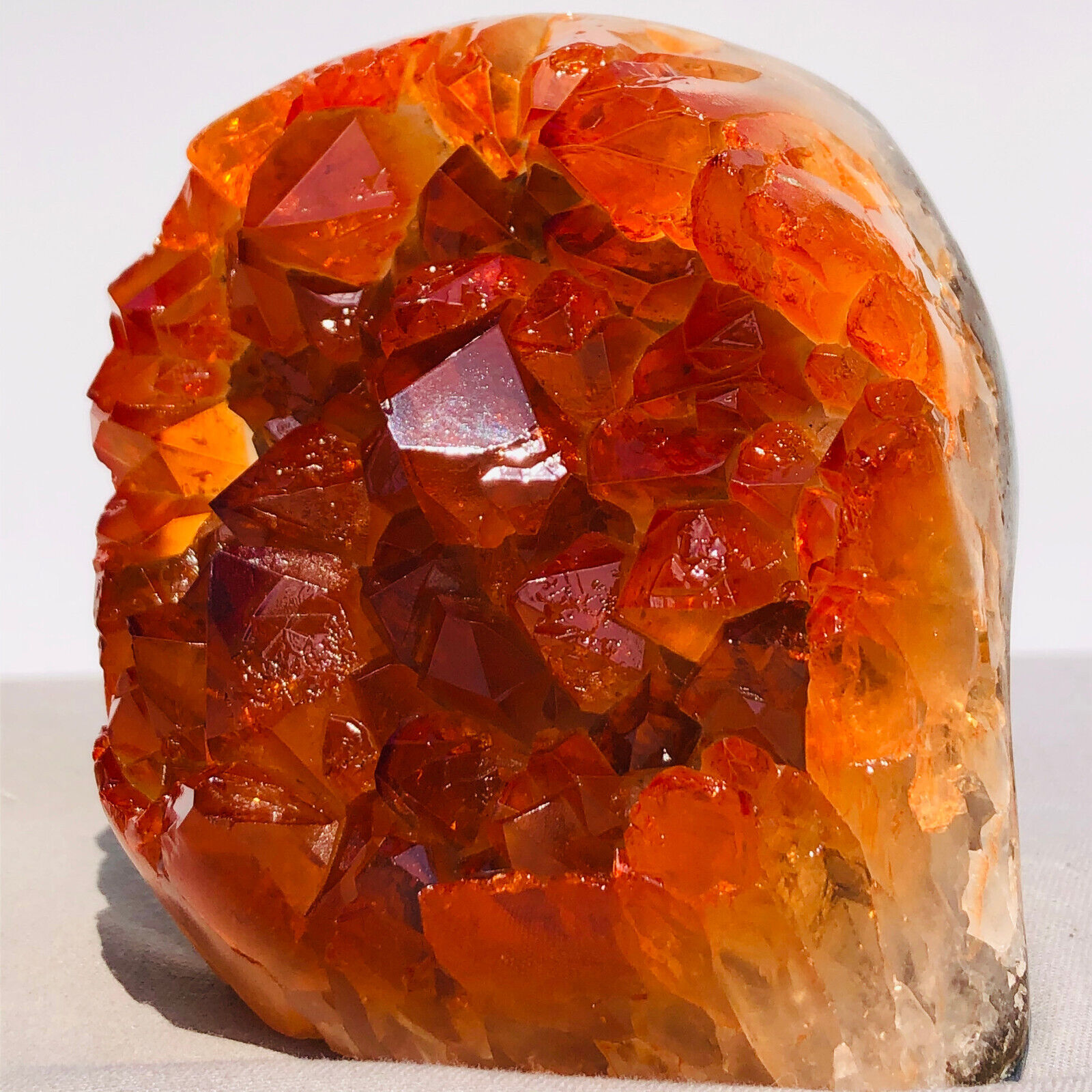 2.01lb New Find citrine geode quartz cluster crystal Cathedrals specimen Healing