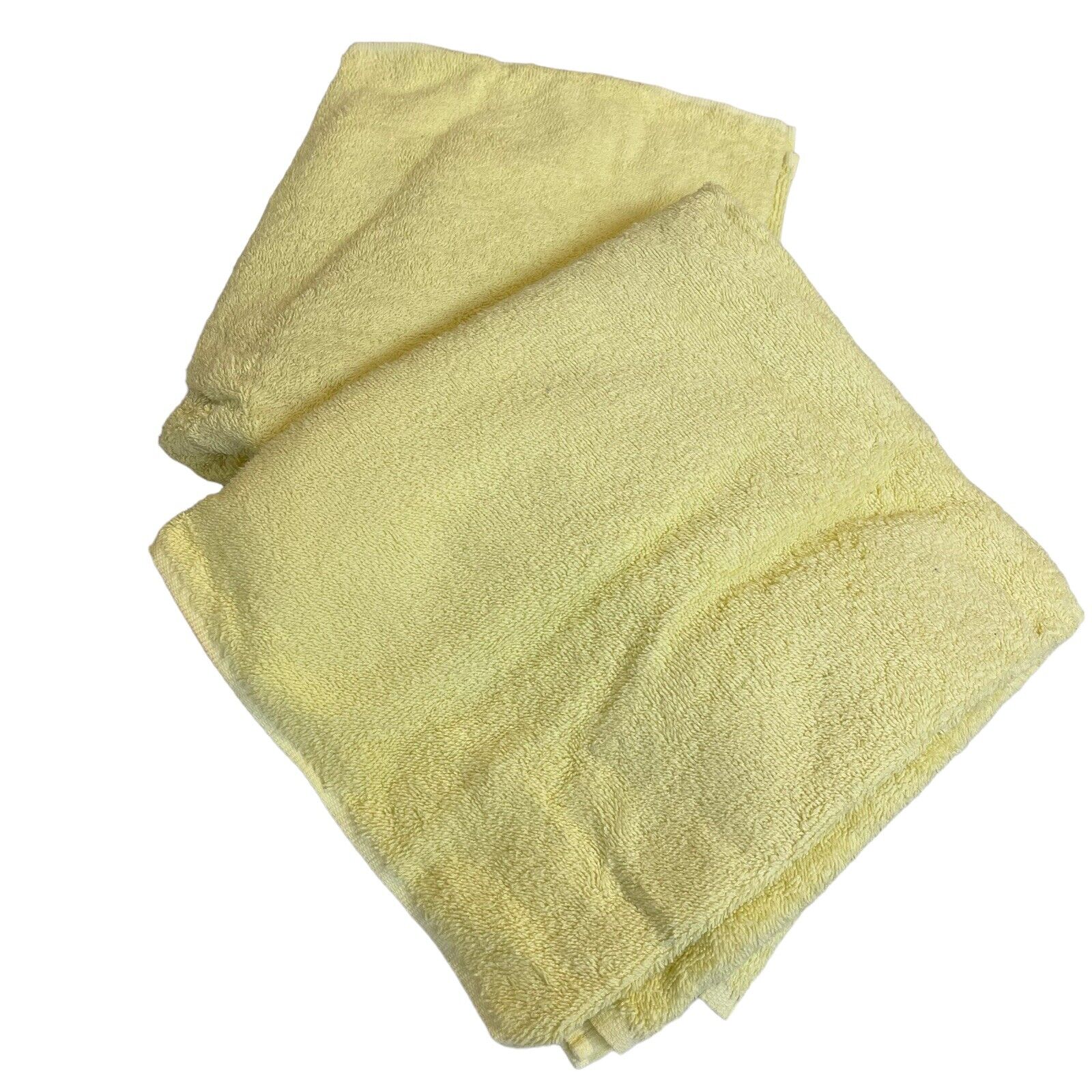 Pair of Vintage Dundee Bath Towels Yellow 100% Cotton USA Made