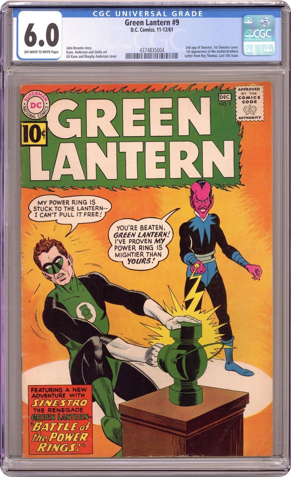 Green Lantern #9 CGC 6.0 1961 4374835004