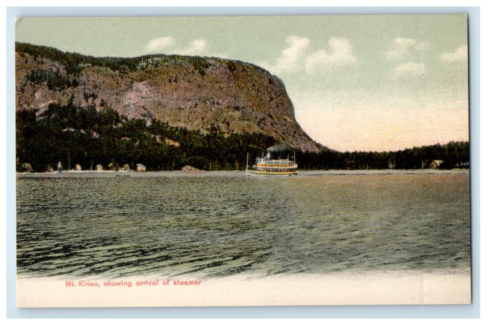 c1905 Mt. Kineo Showing Arrival of Steamer, Maine ME Unposted Antique Postcard