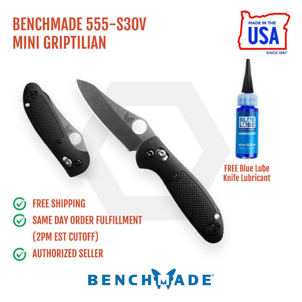Benchmade 555-S30V Mini Griptilian Folding Knife 2.91in S30V Steel Blade