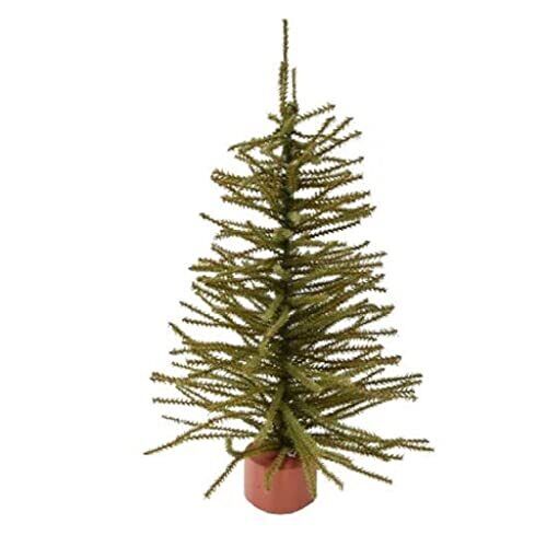Mixed Green Pine Christmas Tree with Wood Base 24 Inch