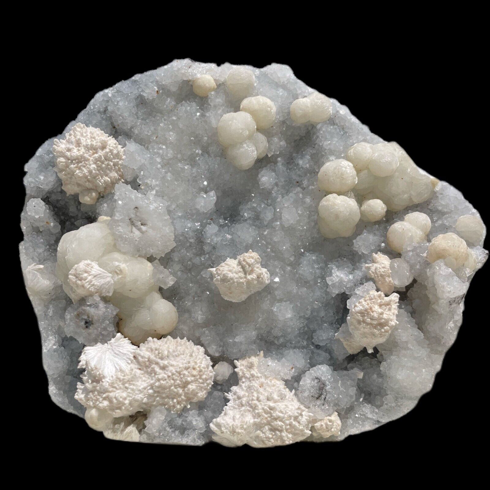 Fantastic gyrolite and mordenite on MM quartz matrix # 75