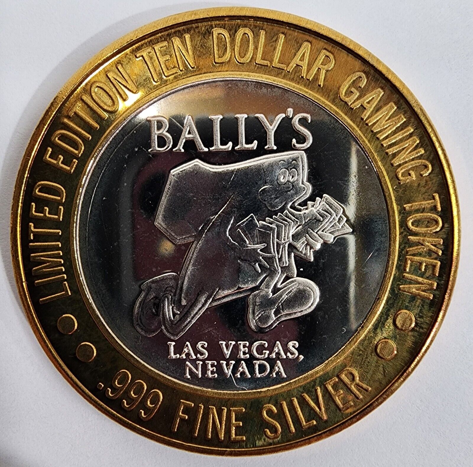 Bally\'s Las Vegas Nevada $10 999 Fine Silver Limited Edition Gaming Casino Token