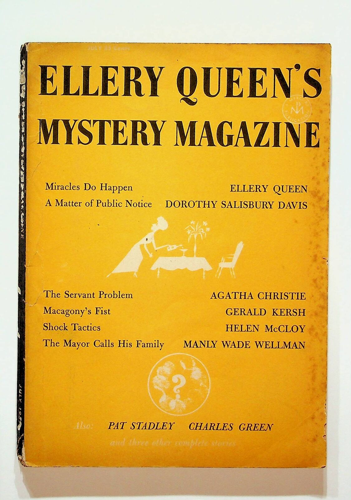 Ellery Queen's Mystery Magazine Vol. 30 #1B VG- 3.5 1957 Low Grade