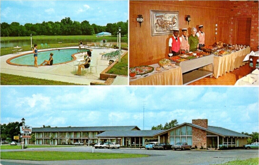 Postcard Caldwell Texas Multi View of The Surrey Inn 1960s