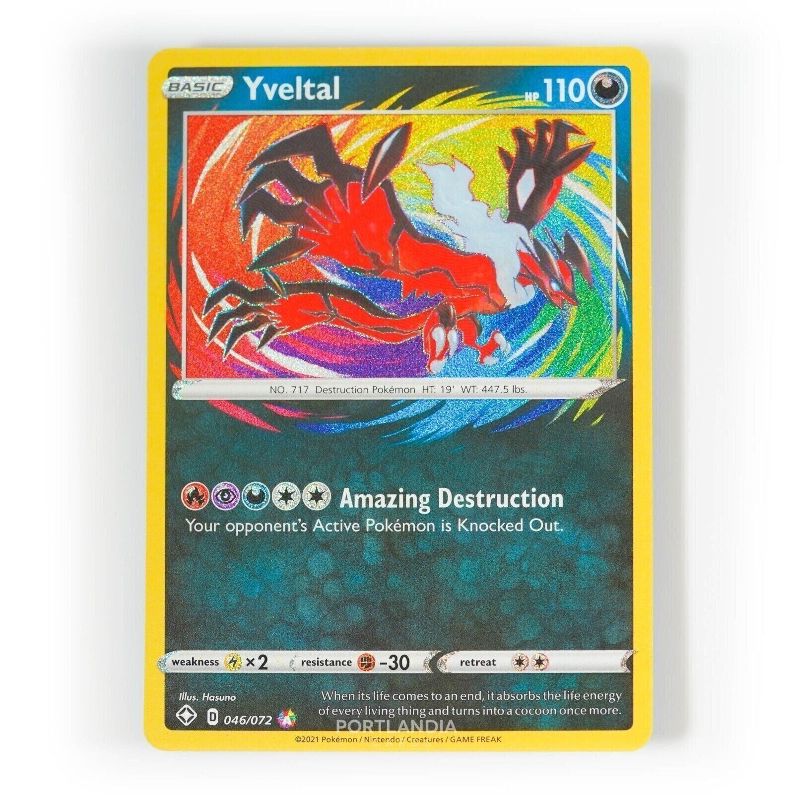 Pokemon - Yveltal - 046/072 - SWSH Shining Fates - Amazing Rare Card