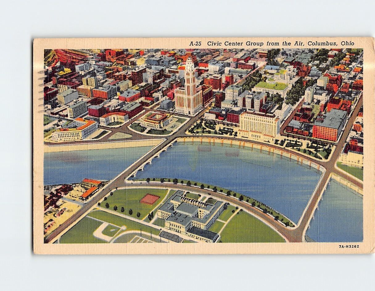 Postcard Aerial View of Civic Center Group Columbus Ohio USA