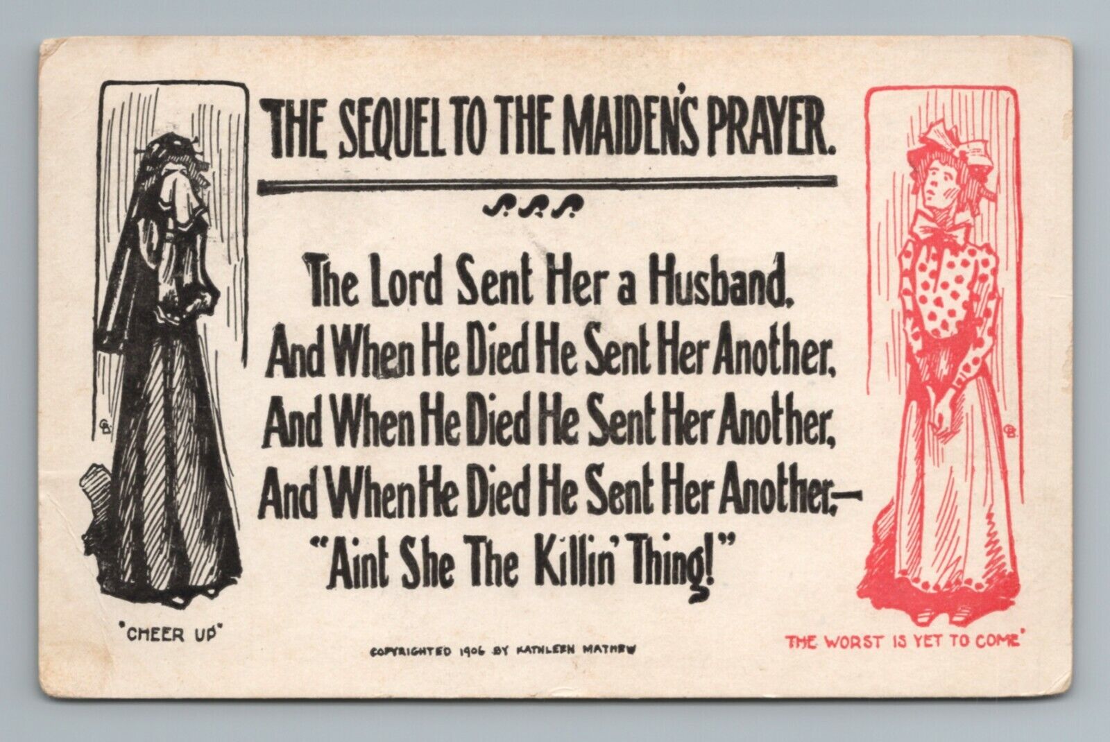 Maiden's Prayer 1900s Vintage Postcard