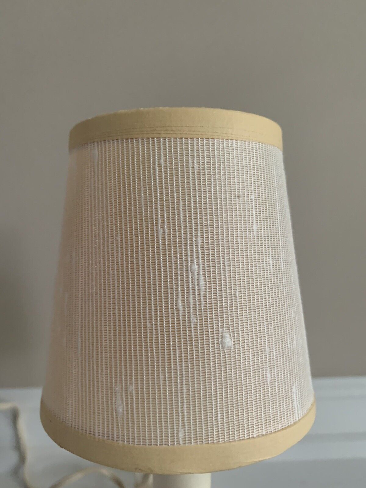 Vintage Ivory Clip On Small Lamp Shade 4”x4”
