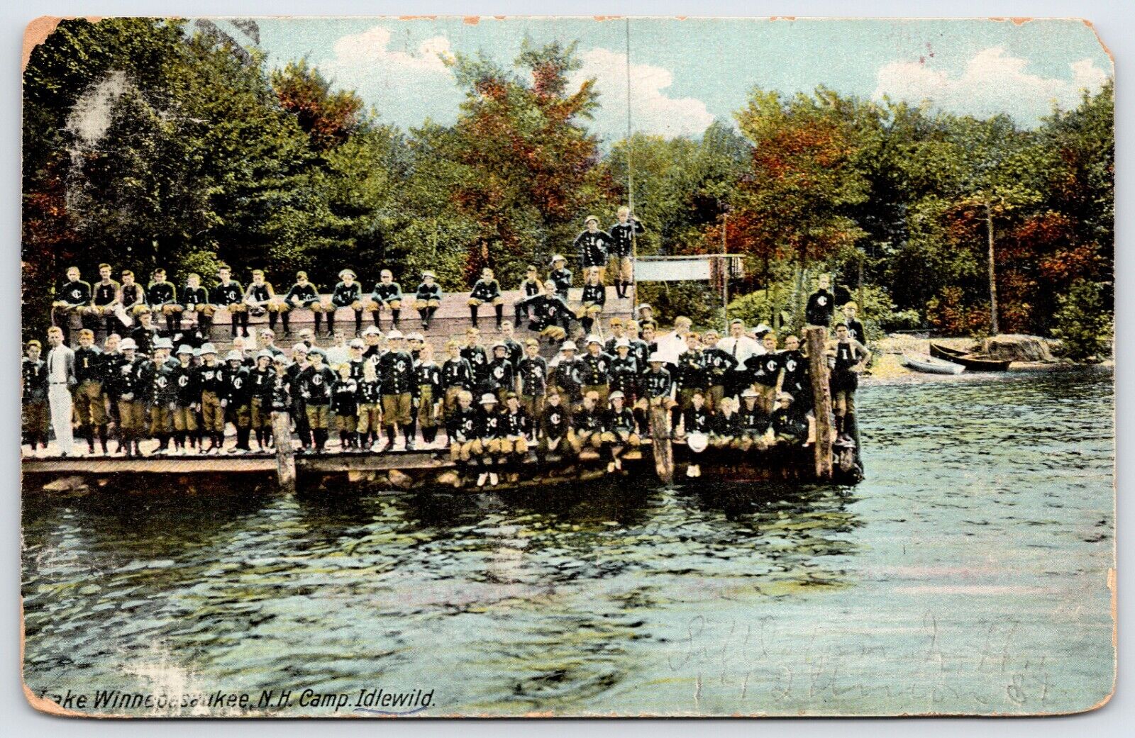 Postcard Lake Winnipesaukee Summer Camp Idlewild New Hampshire Posted