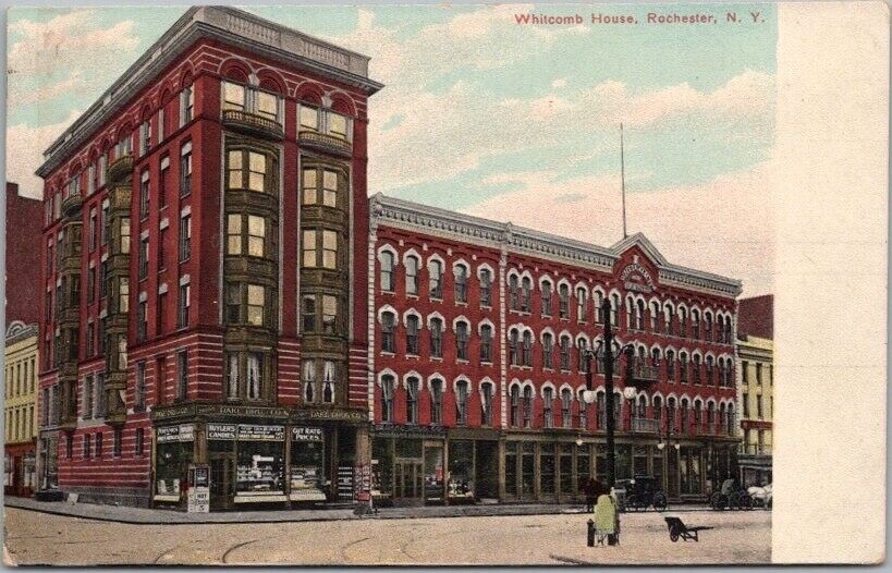 1910s Rochester, New York Postcard WHITCOMB HOUSE HOTEL Street View - Unused