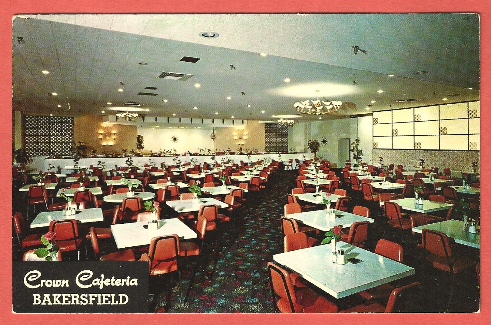 CROWN CAFETERIA, 1616 30th STREET, BAKERSFIELD, CALIF. – Closed - 1950s Postcard