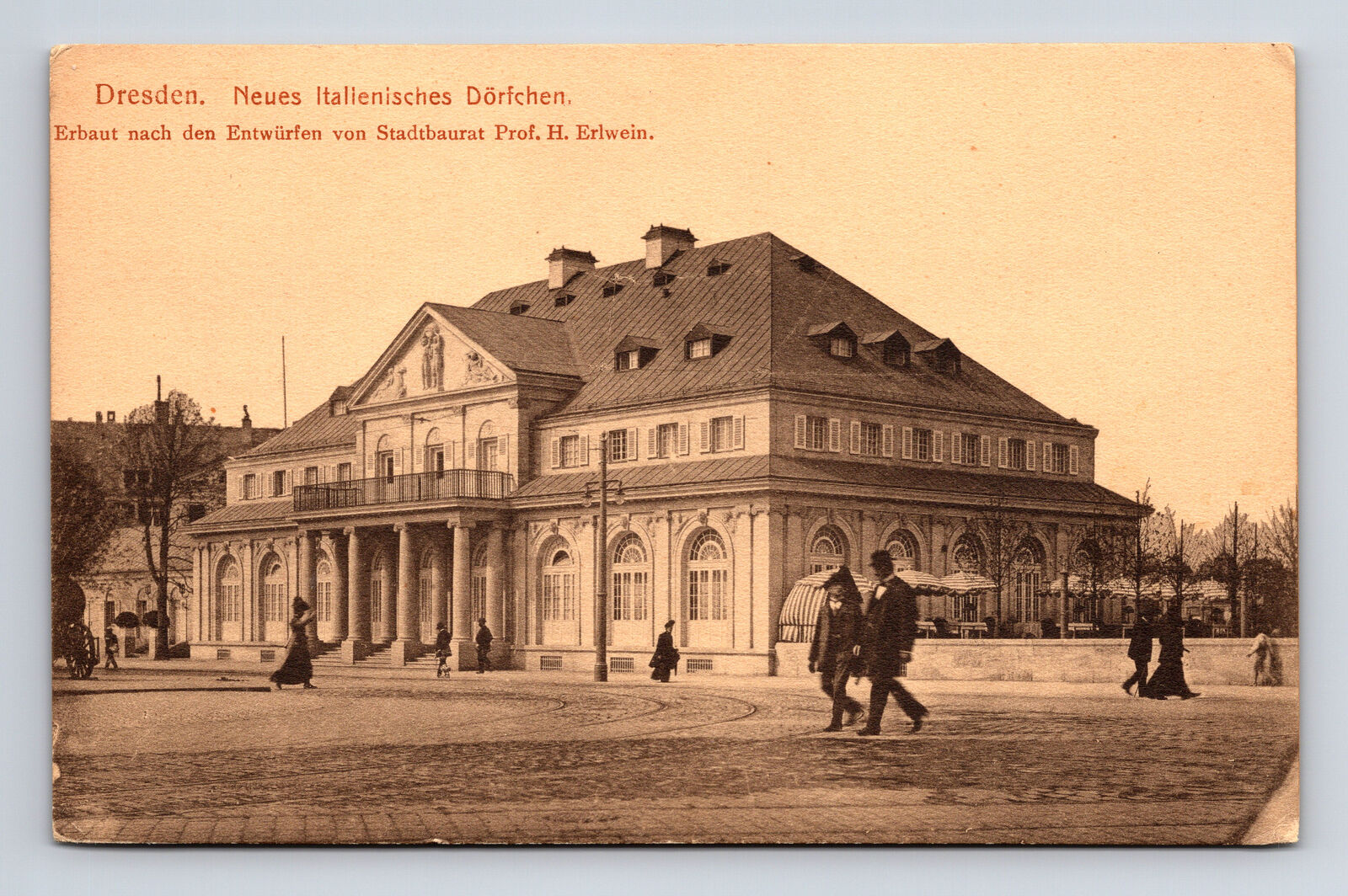 1914 Italienisches Dörfchen New Italian Village Dresden Germany Postcard