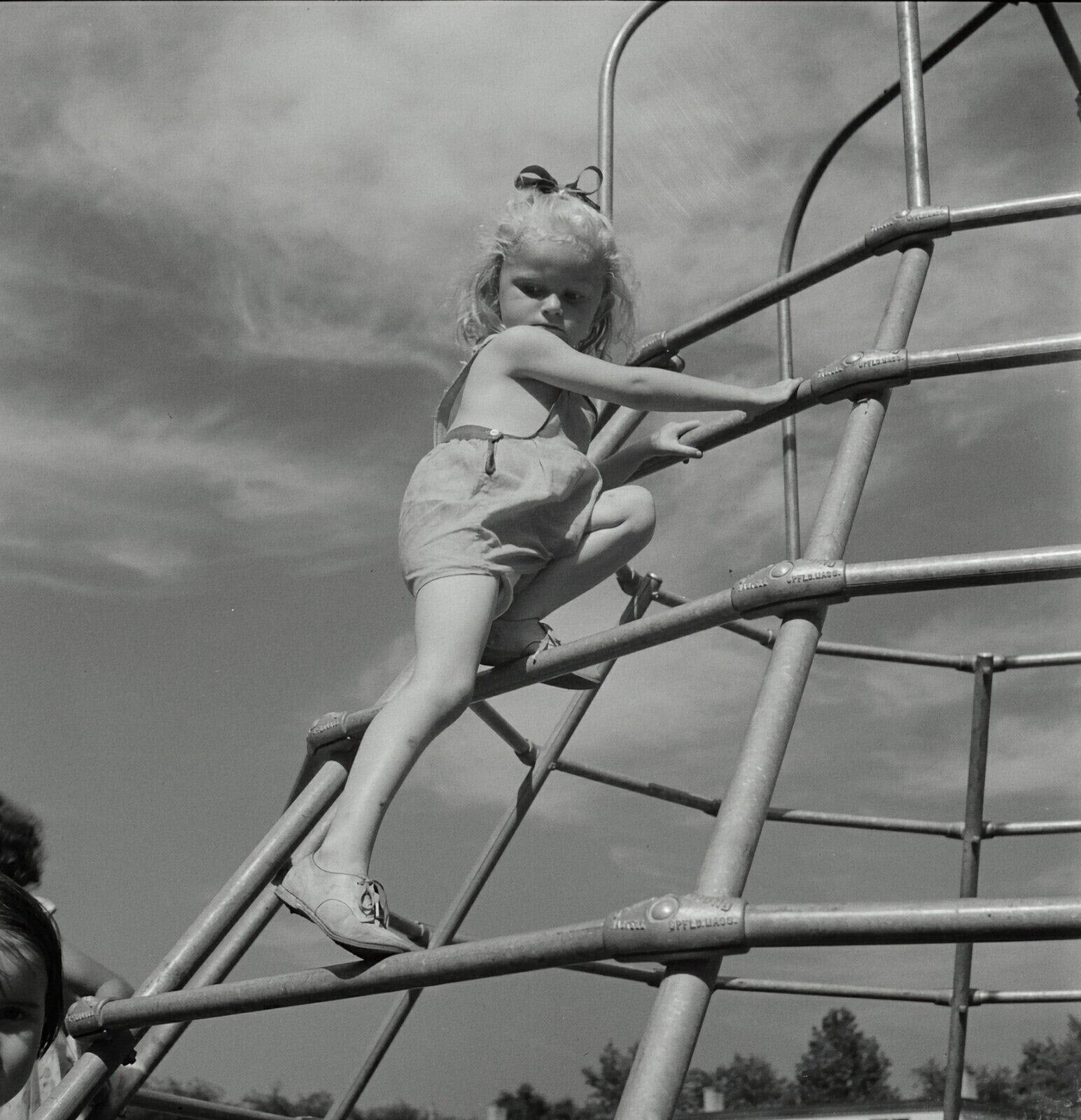 Black and White Photo  At the Playground Climbing  8x10 Reprint  A-9