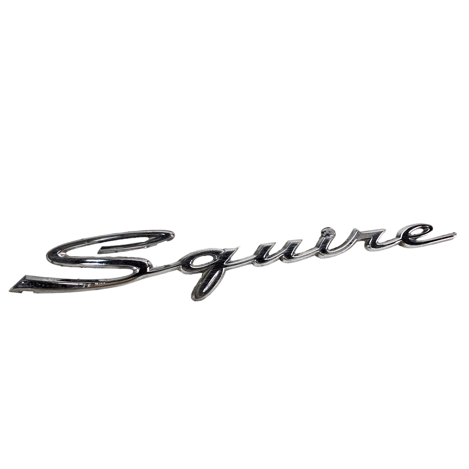 Vintage Ford Squire Ornament Script Emblem Silver Metal 1955-1959